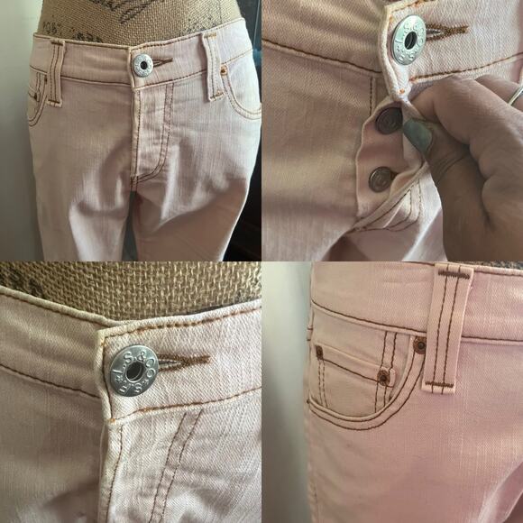 Y2K/90s Vintage Levis Pastel Pink Low Rise Capri Jeans Size 34 Y2K Cropped Denim - Picture 13 of 17